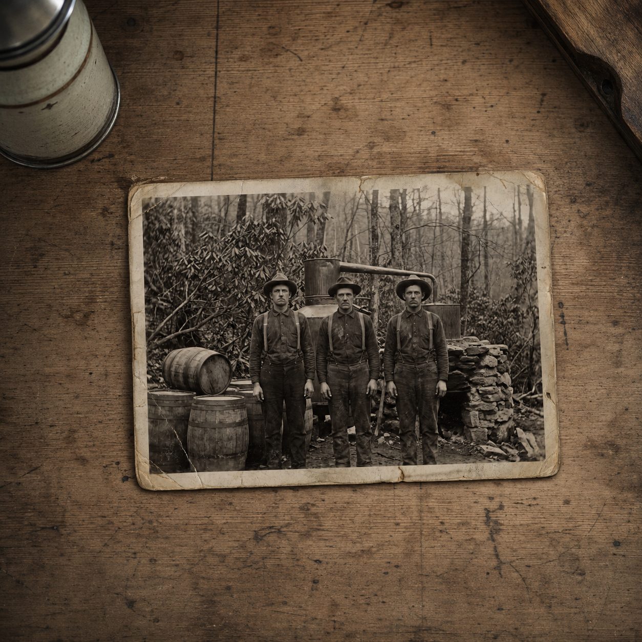 Historisches Foto auf einem Werktisch